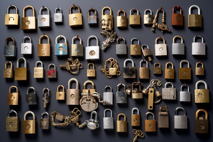 **Knolling of Various Padlocks --ar 3:2 --v 5.1** - Image #4